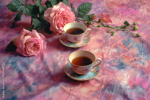 Romantic Morning Tea with Floral Beauty and Vintage Charm