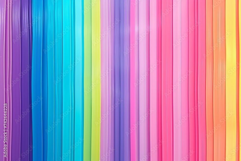 Colorful Rainbow lavender pink Copy Spcae Design. Vivid comic wallpaper geometric abstract background. Gradient motley pyramid lgbtq pride colored neon illustration fluent - obrazy, fototapety, plakaty 
