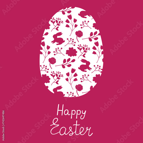 Bright illustration on the Easter theme. Postcard.