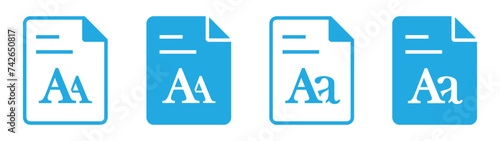 Font style document icon. Font size file image, vector illustration