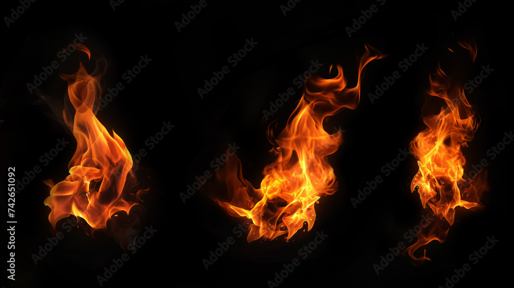 fire isolated on black background fire isolated on black background