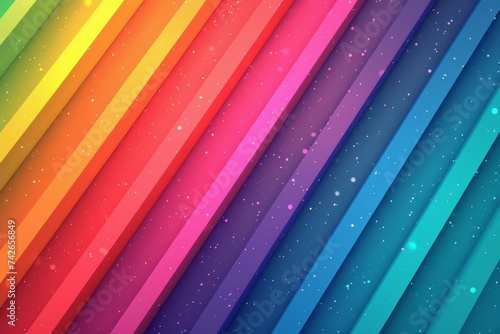 Colorful Rainbow random Copy Spcae Design. Vivid unsystematic wallpaper diameter abstract background. Gradient motley daring lgbtq pride colored neon illustration pentagon photo
