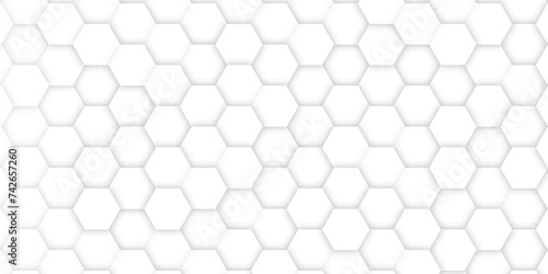 Fototapeta Naklejka Na Ścianę i Meble -  Background with hexagons. Abstract seamless white hexagon pattern