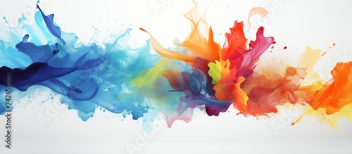 Vibrant Abstract Painting on White Background