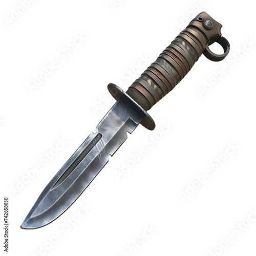 combat knife, png file of isolated object on transparent background 