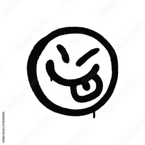 Air balloon image of a smiley with a tongue