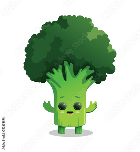 Cute illustration of a small broccoli