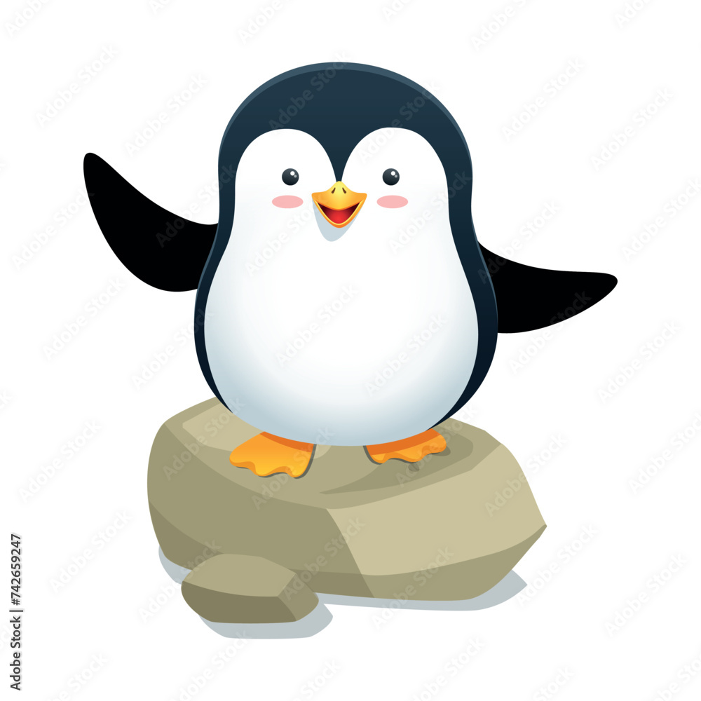 Obraz premium Illustration of a cute little penguin