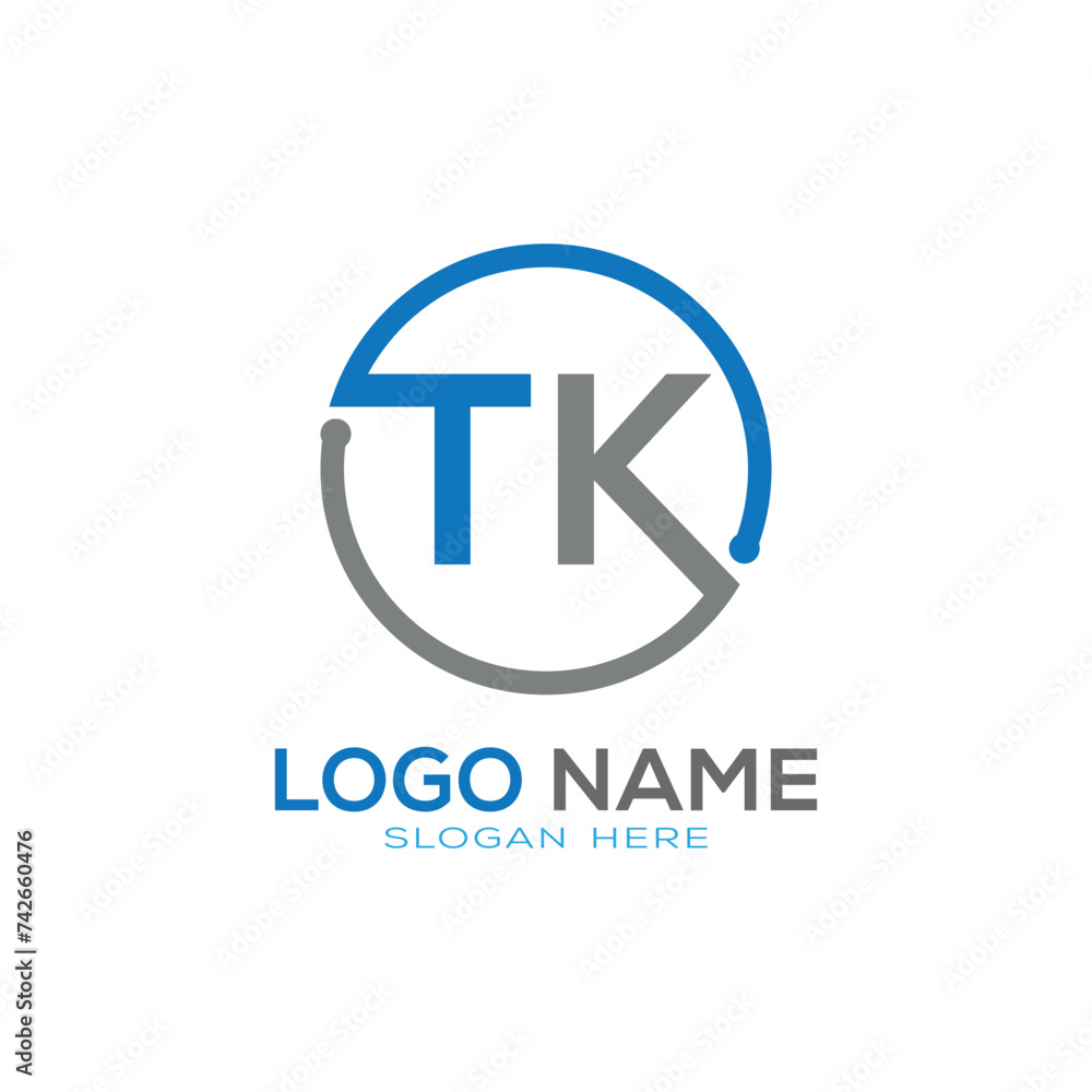 Obraz premium Circle TK logo design inspirations , Logo design letters T and K. 