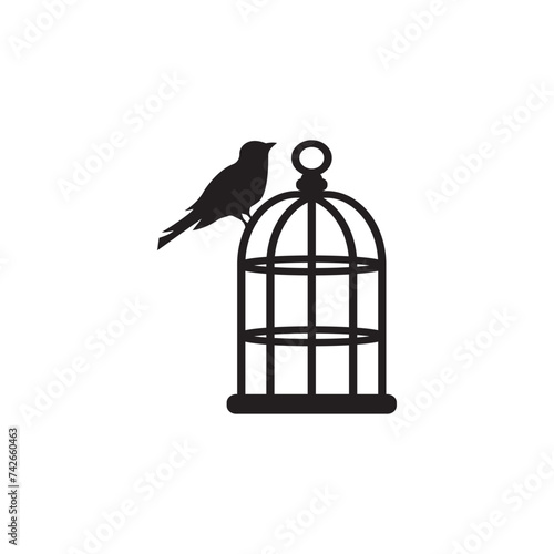 Bird cage logo symbol icon, vector illustration design