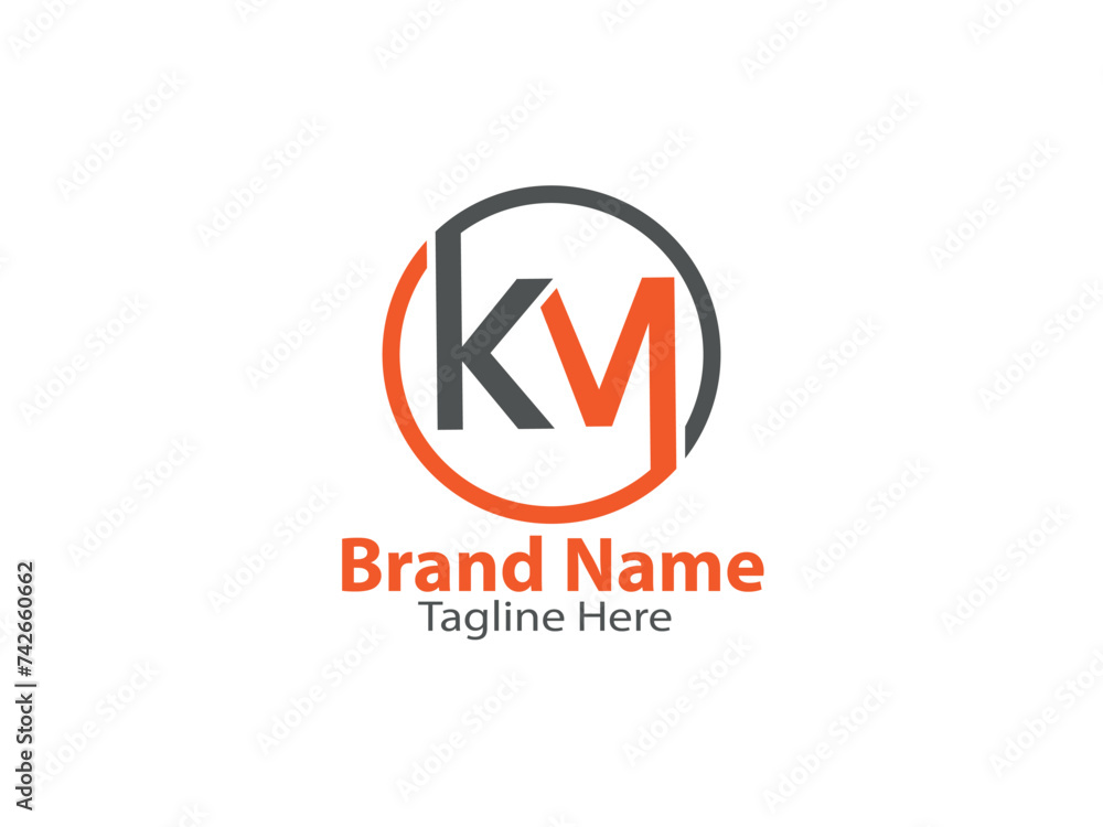 Minimal abstract line art letter KM logo. km Letter Initial Logo Design Template Vector . Minimal abstract line art letter KM logo. km Letter Initial Logo Design Template Vector .