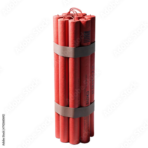 Naklejka Isolated dynamite. Red explosive. Dynamite on a white background. 