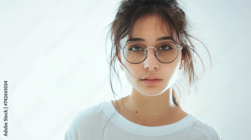 Fototapeta premium Gorgeous girl in glasses,beautiful girl with glasses