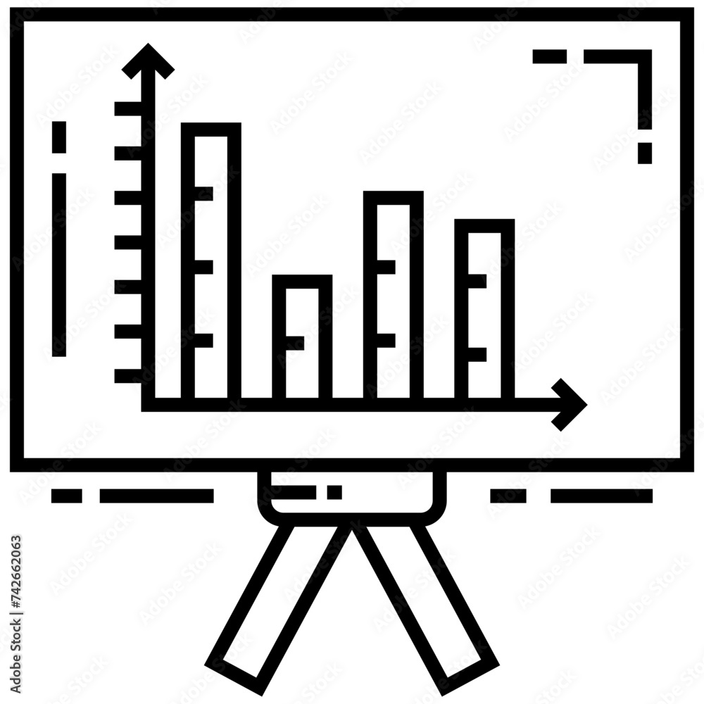 Easel board graph presentation of business analytics Easel board graph presentation of business analytics