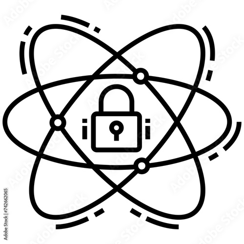 Science protection line icon design 