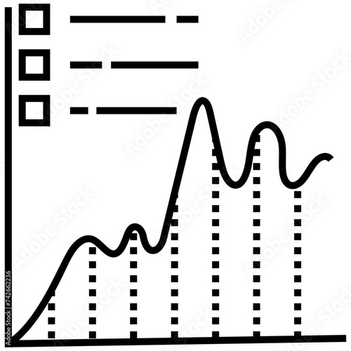 Line icon of a curve chart 