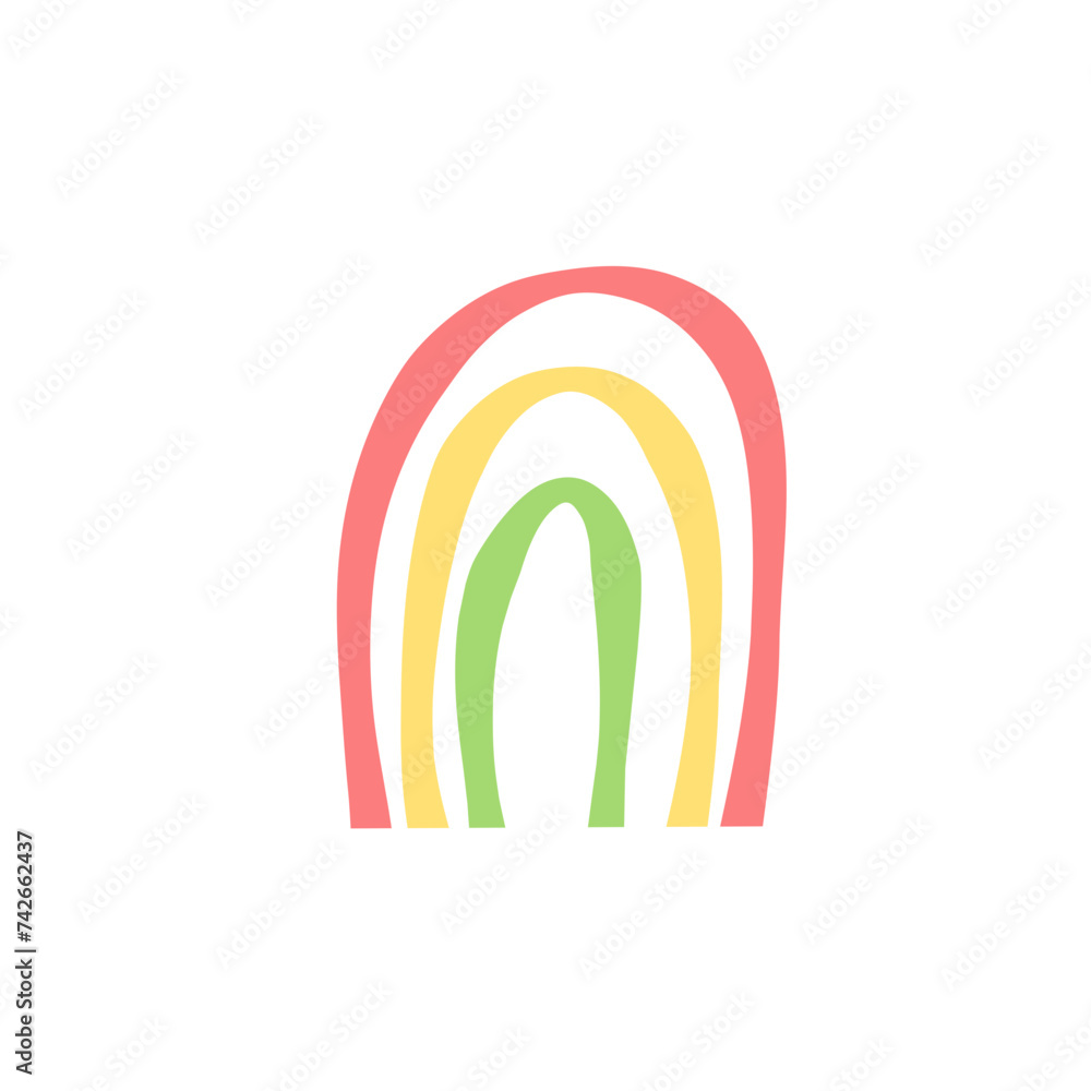 Naklejka premium Hand Drawn Colorful Rainbow