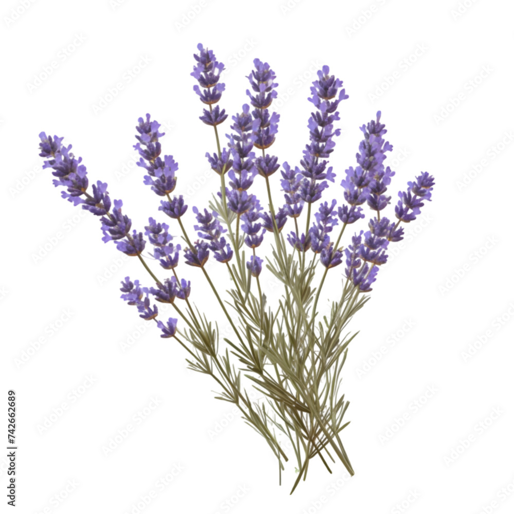 Obraz premium Dried lavender isolated on transparent background,transparency 