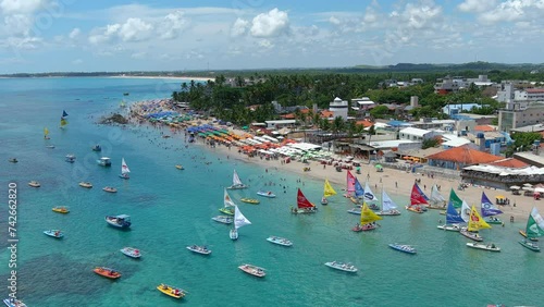 Porto de Galinhas, Brazil, South America. Beach. This is the ideal location to spend a day in the sunshine and swim in the beautiful turquoise ocean, without worrying about rain showers. photo