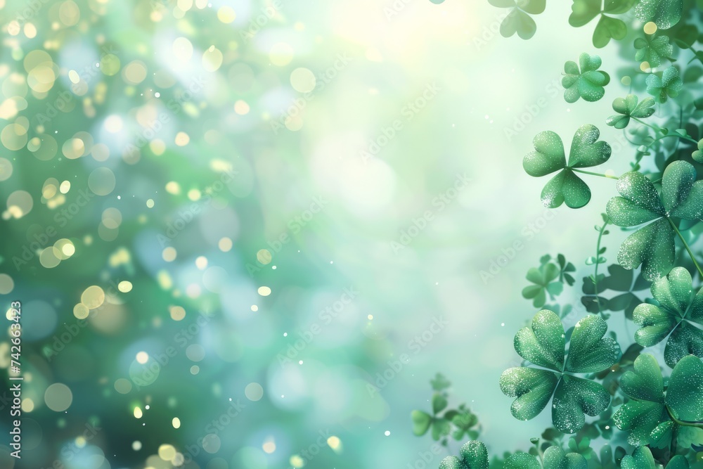 Clovers Of Green: Blurred Background For St. Patrick's Day Celebration