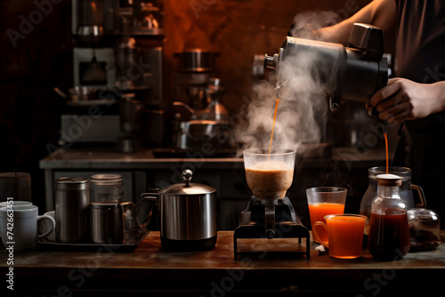 Barista making coffee, AI generated Image © Makelau