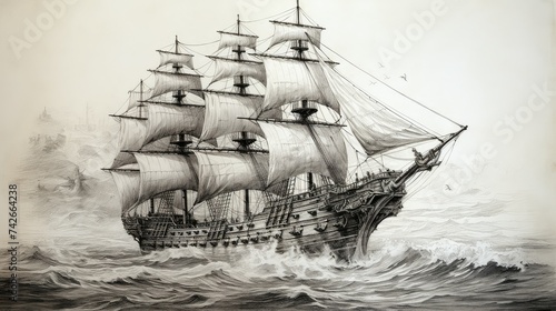 design pirate ship drawing