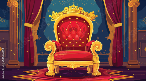 Golden throne illustration vector