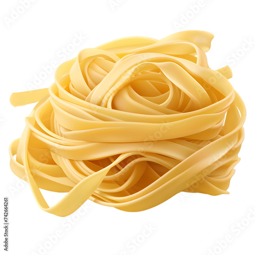 Fettuccine pasta isolated on transparent background,transparency 