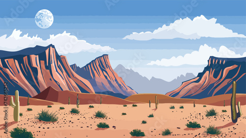 Natural landscape of desert illustration vector