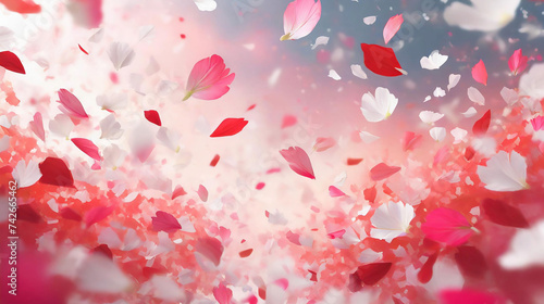 風に舞う花びらの壁紙,アスペクト比16:9