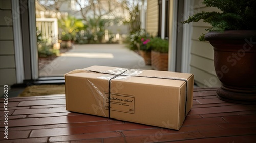 delivery package on doorstep photo