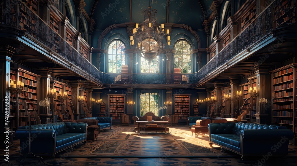 Fototapeta premium study library interior