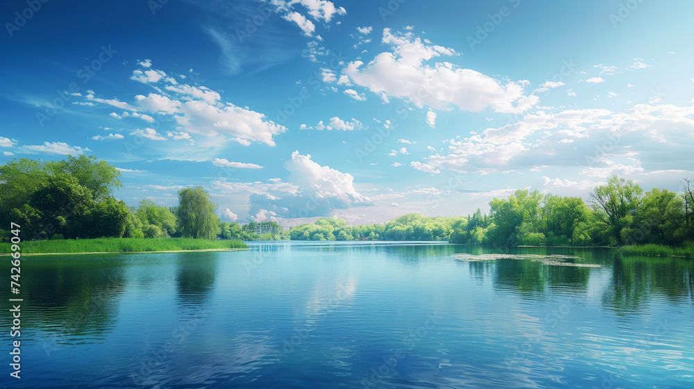 Obraz premium landscape with river