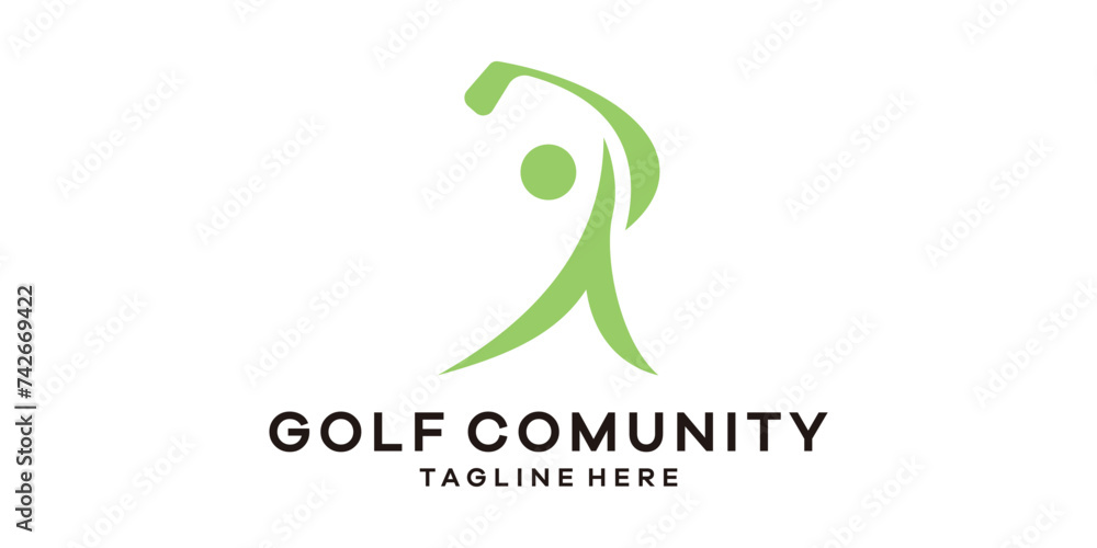 logo design combining people with the sport of golf, community logo design, template, idea. logo design combining people with the sport of golf, community logo design, template, idea.