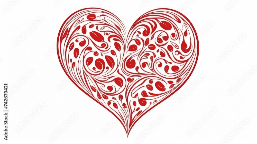 Red simple heart sketch. Icon love isolated on white background. Red heart symbol for Valentines Day Red simple heart sketch. Icon love isolated on white background. Red heart symbol for Valentines Day