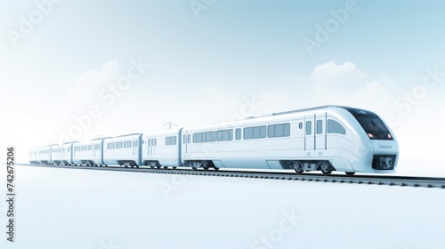 A train on a plain background. Minimal 3d style .