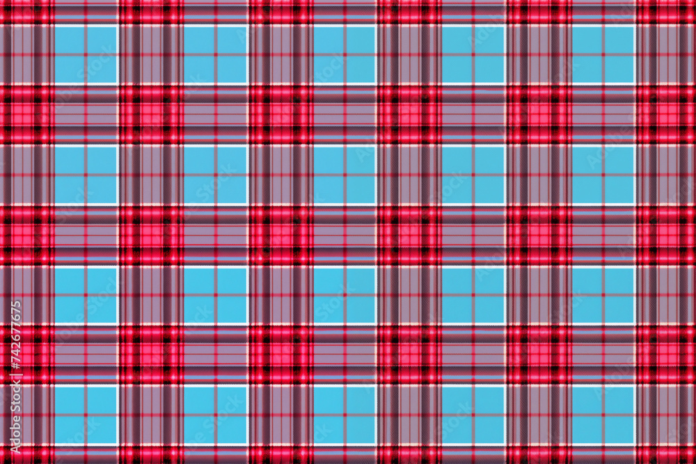 Fototapeta premium Colorful Grid Pattern Fabric Texture Background Image