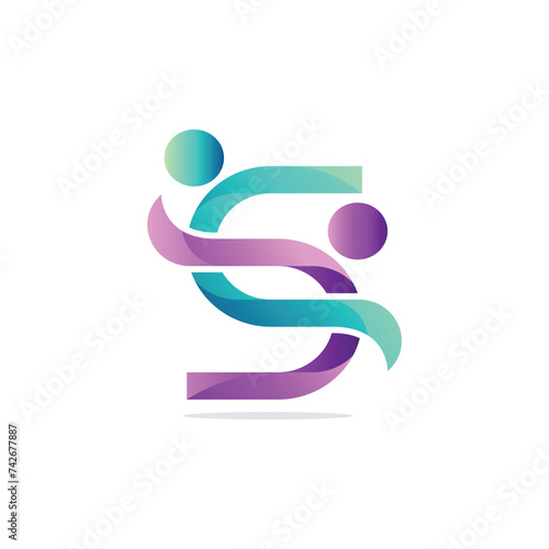 Abstract letter S design logo.