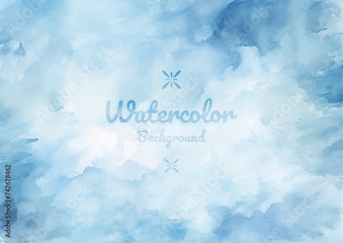 Blue Watercolor Paint Background