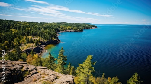 Fototapeta Naklejka Na Ścianę i Meble -  water lake superior outline