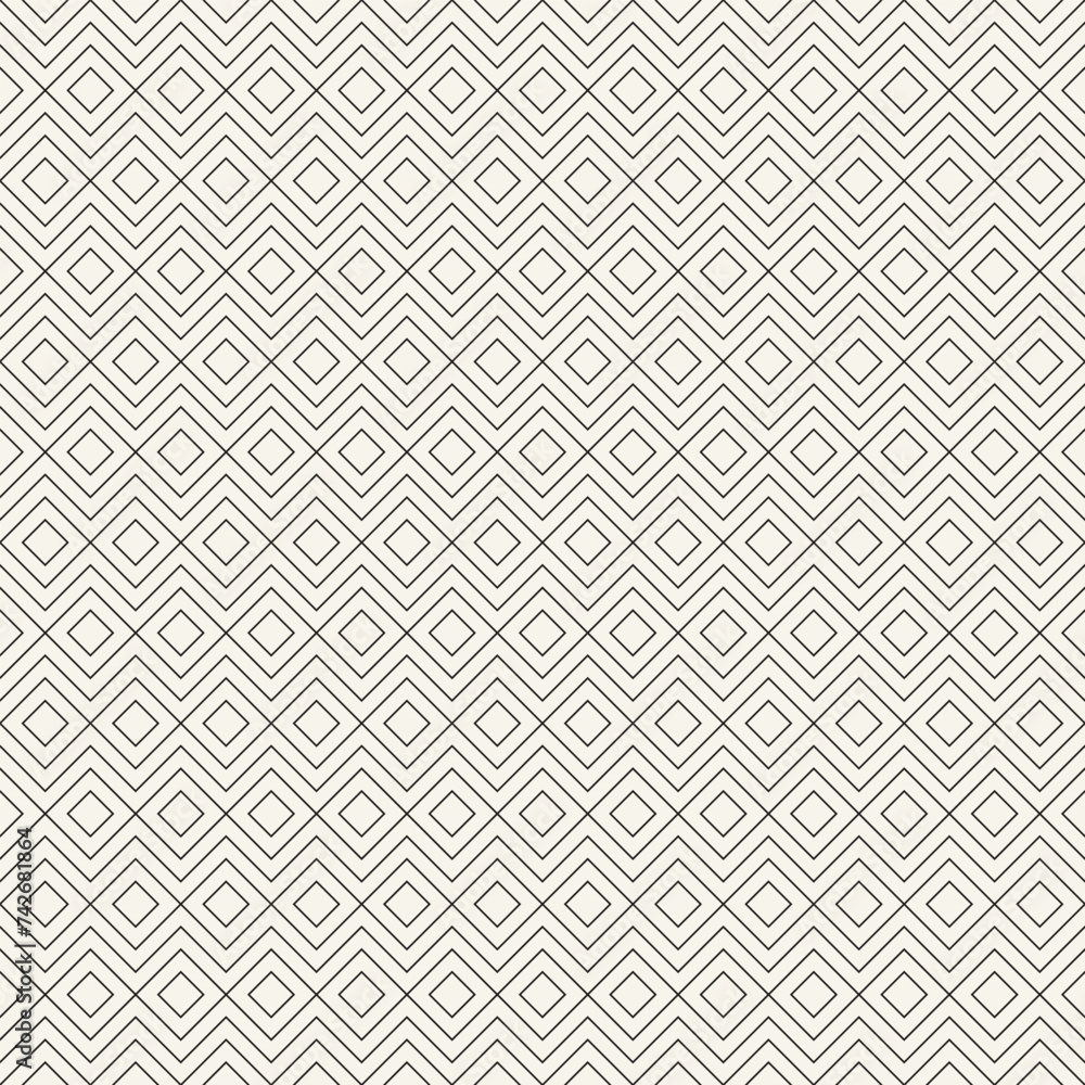 Fototapeta premium Vector seamless pattern. Repeating geometric elements. Stylish monochrome background design.