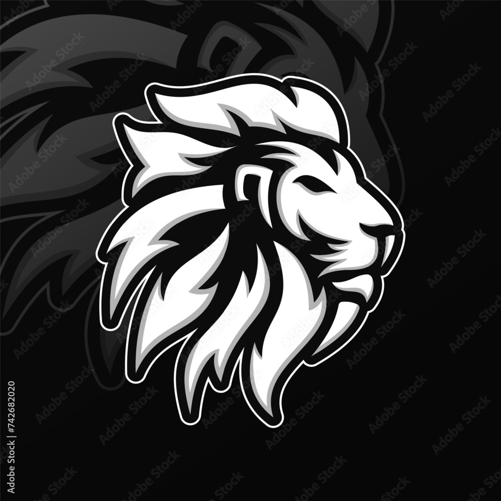 Naklejka premium Lion Head Esport Gaming Logo