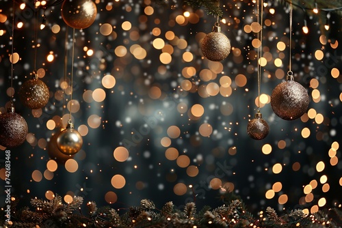 Holiday Essence with Glittering Ornaments and Lights