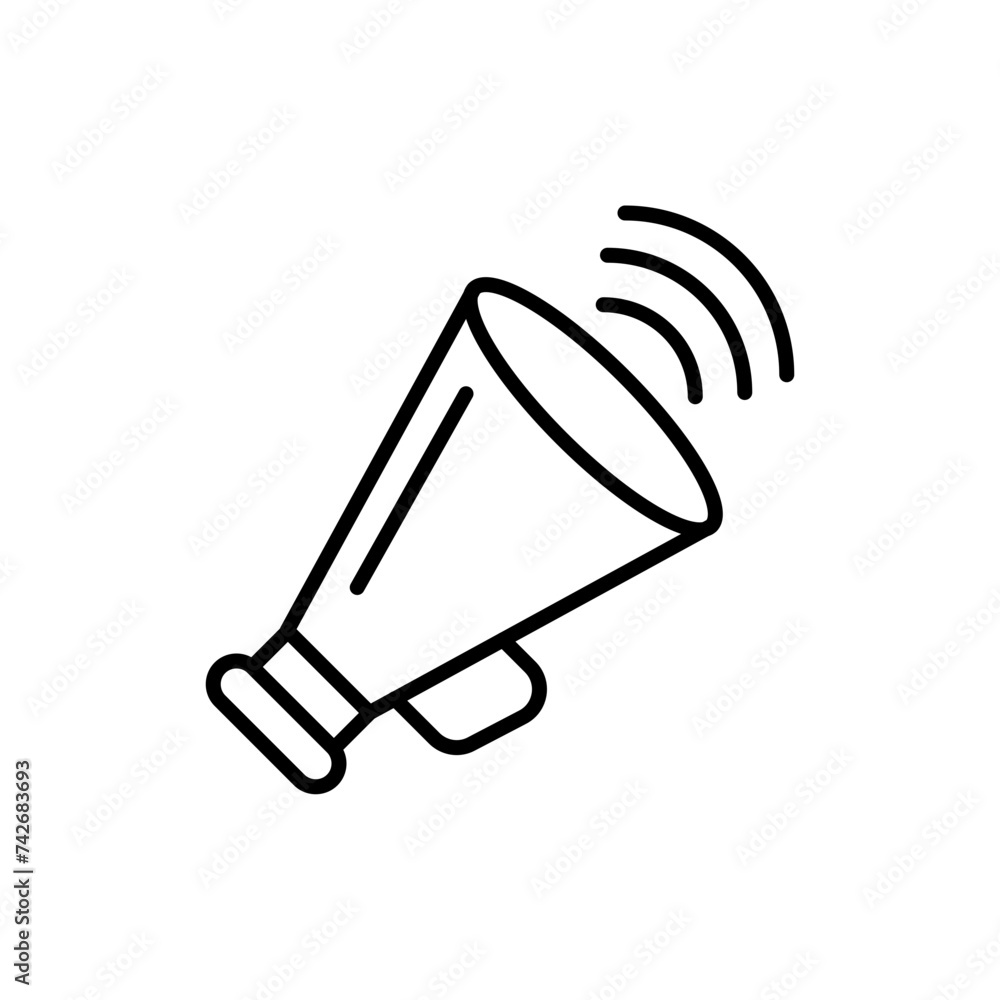 Megaphone outline icons, minimalist vector illustration ,simple transparent graphic element .Isolated on white background Megaphone outline icons, minimalist vector illustration ,simple transparent graphic element .Isolated on white background