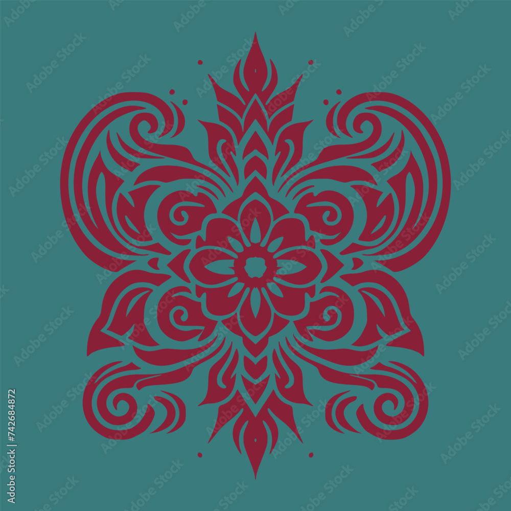 Seamless floral pattern design for textile