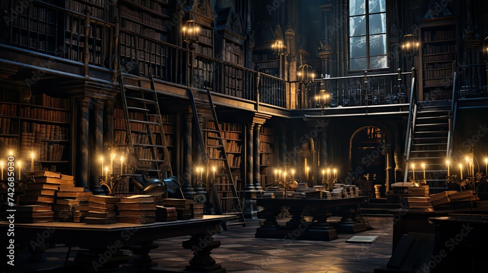 eerie dark library