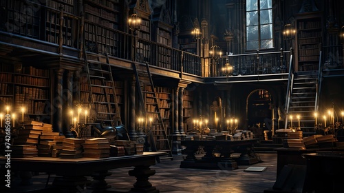 eerie dark library © PikePicture