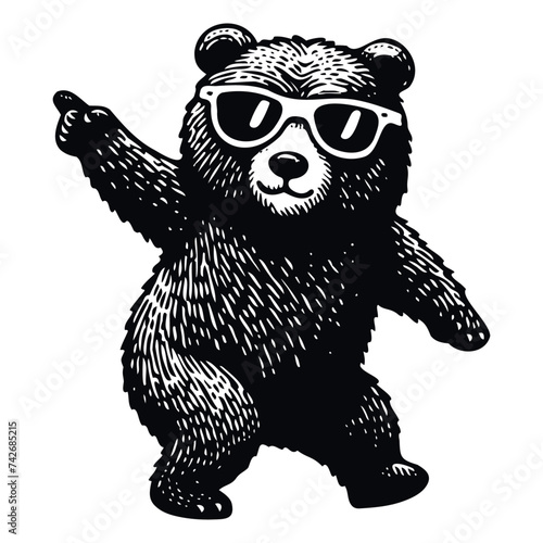 cool dancing bear illustration
