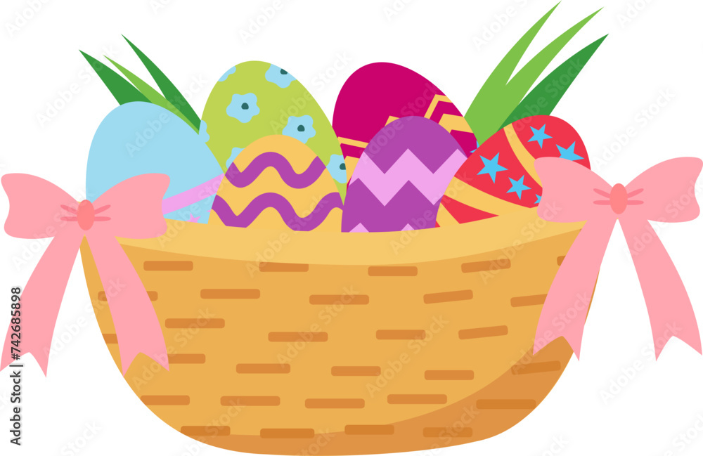 Easter Egg With Basket Illustration