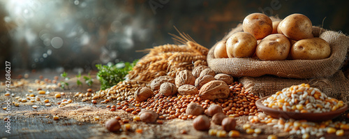 Beans, whole grains, nuts and seeds, potatoes